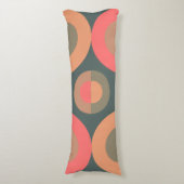 ミッド・センチュリーモダン・サーモンとオリーブ ボディピロー (正面縦)