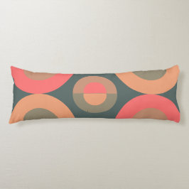 ミッド・センチュリーモダン・サーモンとオリーブ ボディピロー