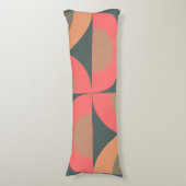 ミッド・センチュリーモダン・サーモンとオリーブ ボディピロー (正面縦)