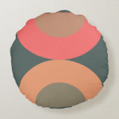 ミッド・センチュリーモダン・サーモンとオリーブ ラウンドクッション (裏面)