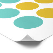 ミッド・センチュリーモダン・マスタードとティール（緑がかった色） ポスター (角)