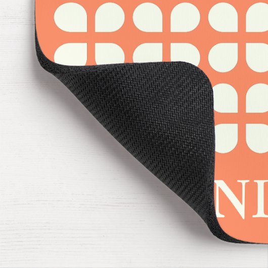 ミッド・センチュリーモダン・花びらイン・オレンジパーソナライズされた マウスパッド (コーナー)