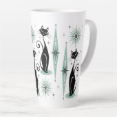 ミッド・センチュリーレトロアトミック猫©studioxtine カフェラテマグ (右アングル)