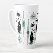 ミッド・センチュリーレトロアトミック猫©studioxtine カフェラテマグ (左アングル)