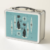 ミッド・センチュリーレトロアトミック猫©studioxtine メタルランチボックス (裏面)