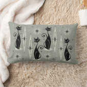 ミッド・センチュリーレトロ原虫 – Warm Gray ランバークッション (ブランケット)