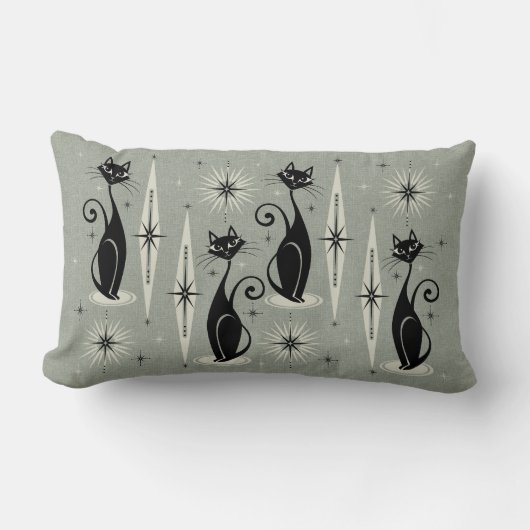 ミッド・センチュリーレトロ原虫 – Warm Gray ランバークッション (正面)