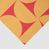ミッド・センチュリー半円の模様はオレンジ色と赤 薄葉紙 (詳細)