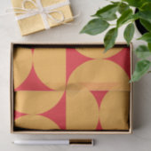 ミッド・センチュリー半円の模様はオレンジ色と赤 薄葉紙 (ギフト)