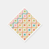 ミッド・センチュリー原子スターバストオンOgee Shapes スタンダードカクテルナプキン (角)