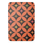 ミッド・センチュリー原子星のオレンジの円 バスマット (正面縦)