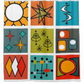 ミッド・センチュリー・スモーガモダンスボルド シャワーカーテン (正面)