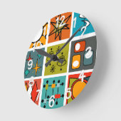 ミッド・センチュリー・スモーガモダンスボルド ラウンド壁時計 (傾斜)