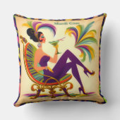 ミッド・センチュリー・マルディ・グラスの女性とマルティーニ クッション (裏面)