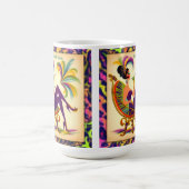 ミッド・センチュリー・マルディ・グラスの女性とマルティーニ コーヒーマグカップ (中央)