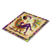 ミッド・センチュリー・マルディ・グラスの女性とマルティーニ タイル (側面)