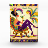 ミッド・センチュリー・マルディ・グラスの女性とマルティーニ フォトブロック (正面)