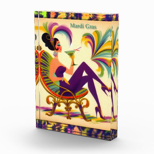 ミッド・センチュリー・マルディ・グラスの女性とマルティーニ フォトブロック (右)