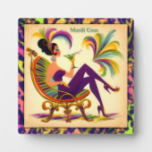 ミッド・センチュリー・マルディ・グラスの女性とマルティーニ フォトプラーク (正面)