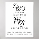 ミッパーソナライズされたズ・ブライダルシャワー・ゲームのキス ポスター (正面)