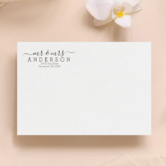 ミッパーソナライズされたモダンズ・ミセス・ファミリー・ネーム・リターン ラベル