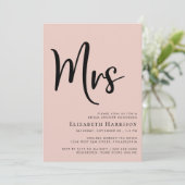 ミッミニマルズモダン赤面ピンクブライダルシャワー 招待状 (スタンド正面)