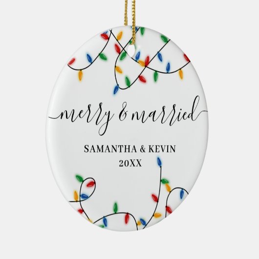 ミッメリーズ結婚した・ミセス・ネーム・クリスマス・ライト セラミックオーナメント (右)