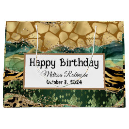 ミッモダンクスアニマルプリントグリッター ラージペーパーバッグ