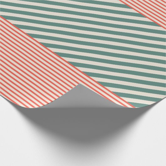 ミッモダンクスストライプクリスマスホリデー ラッピングペーパー (角)