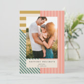 ミッモダンクスストライプフォトクリスマス シーズンカード (スタンド正面)