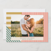 ミッモダンクスストライプフォトクリスマス シーズンカード (正面)