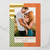 ミッモダンクスストライプフォトクリスマス 箔シーズンカード (正面)