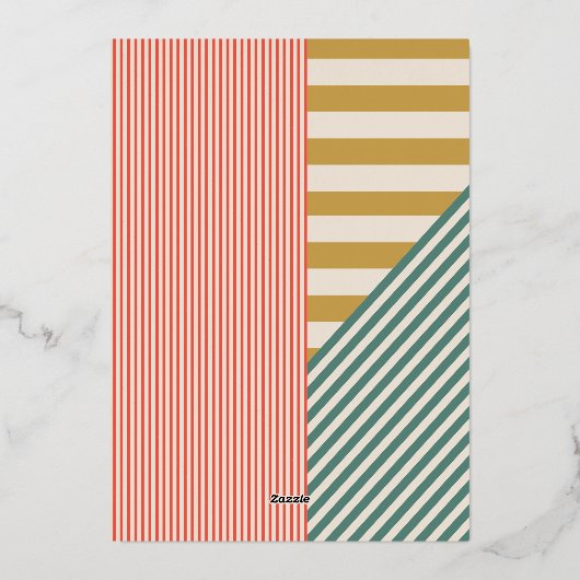 ミッモダンクスストライプフォトクリスマス 箔シーズンカード (裏面)