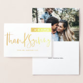 ミッモダンクスタイポグラフィハッピーサンクスギビング 箔カード (ディスプレー)