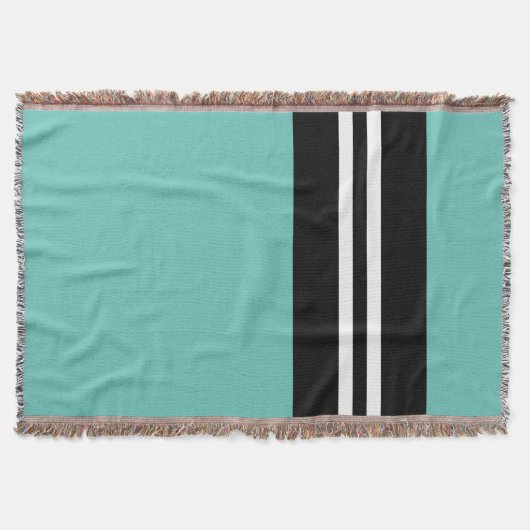 ミッモダンストライプのト緑 スローブランケット (正面)