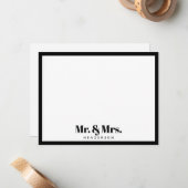ミッモダンズとミセスの姓白黒 ノートカード (正面/裏面インサイチュ)