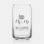 ミッモダンズ氏の日付とリングや輪デザイン結婚、 ガラス缶 (正面)