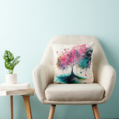 ミッモダントはっきりしたカルツリー（青、ピンク、オレンジ） クッション (椅子)