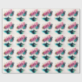 ミッモダントはっきりしたカルツリー（青、ピンク、オレンジ） ラッピングペーパー (フラット)