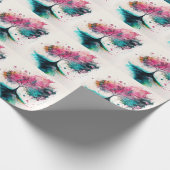 ミッモダントはっきりしたカルツリー（青、ピンク、オレンジ） ラッピングペーパー (角)