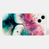 ミッモダントはっきりしたカルツリー（青、ピンク、オレンジ） Case-Mate iPhoneケース (裏面 (横))