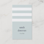 ミッモダント淡い色のブルーとホワイトストライプ 名刺 (正面)