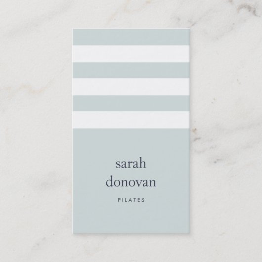 ミッモダント淡い色のブルーとホワイトストライプ 名刺 (正面)