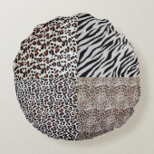 ミッユニークスタイリッシュドヒョウアニマルプリント ラウンドクッション (裏面)