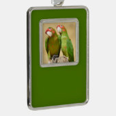 ミッレッド・パレーケ上の木製ポスト葉書スクエアスティック シルバープレートフレームオーナメント (右)