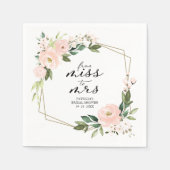 ミッ恋しく思クク赤面幾何学的ブライダルシャワー スタンダードカクテルナプキン (正面)