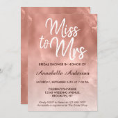 ミッ恋しく思ク・メタリック・グラムバラ金ゴールドブライダルシャワー 招待状 (正面/裏面)