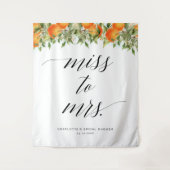 ミッ恋しく思ジ・ミセス・オレンジブライダルシャワー背景 タペストリー (正面)