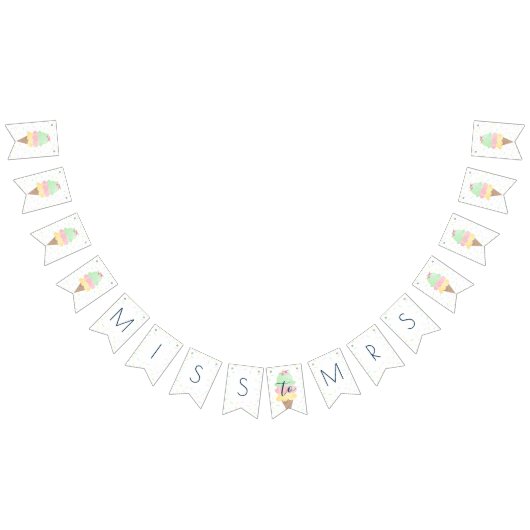 ミッ恋しく思ス・アイスブライダルシャワーバナー バンティングフラッグ (全)