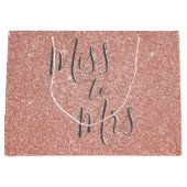 ミッ恋しく思ズにブライダルシャワーパーティーバラ金ゴールドスパークル ラージペーパーバッグ (正面)